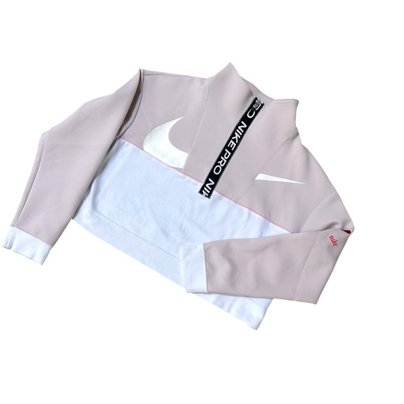 Nike Pro Get Fit Icon Clash Cropped Half-Zip Pullover, Size Medium - Picture 5 of 9